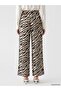 Lcw Modest Brown Elastic Waist Zebra Patterned Women's Trousers - 3