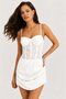 White Lace Embroidered Corset Look Mini Dress