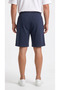 Men's Navy Blue Color Oversize Comfortable Combed Cotton Shorts with Side Pockets - 2