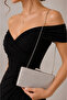 Women's Shiny Textured Evening Dress Bag / Clutch Bag with Chain Strap - 2