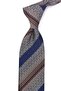 Navy Blue Gold Line Pattern Classic Tie with Handkerchief Kk13707 - 3