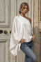 White - Women's Silk Satin One-Shoulder Stylish Blouse - 4