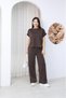 Pure Women's Cotton Soft Textured Comfortable Fit 2-Piece Set Casual Blouse and Pants Set - 3
