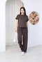 Pure Women's Cotton Soft Textured Comfortable Fit 2-Piece Set Casual Blouse and Pants Set - 4
