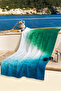 Ocean Wave Themed Modern Beach Towel - Turquoise Green Marine Quick-Dry Microfiber Towel Coverlet - 7