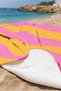 Striped Color Block Premium Beach Towel-Modern Resort Fuchsia Orange Quick Drying Microfiber Towel - 3