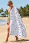 Sailor Marine Themed Beach Towel Coverlet - Blue Pink Nautical Quick-Dry Microfiber Towel Coverlet - 4