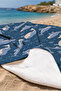 Whale Sea Themed Marine Beach Towel - Navy Blue Ocean Style Quick-Dry Microfiber Towel Coverlet - 5