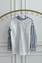 Striped Shirt with Scallop Detail on the Back - 4
