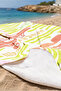 Striped Tropical Marine Beach Towel - Retro Summer Themed Green Coral Quick-Dry Microfiber Towel - 5