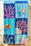 Starfish Coral Themed Beach Towel-Marine Mediterranean Turquoise Pink Quick Drying Microfiber Towel