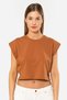 Women's Padded Look Comfortable Fit Crop T-Shirt, 100% Cotton - 2
