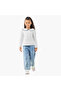 Girls Ruffled Collar T-shirt with Ribbed Texture - Cotton - Long Sleeves - 2