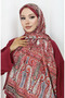 Ethnic Pattern Voile Shawl 70303-14 Claret Red - 2