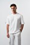 Men's No1 Stripe Detailed Regular Fit T-Shirt Ecru