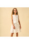 Round Neck Sleeveless Knee Length A-line Dress with Bow Accent