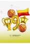 Basketball Themed Fan Party Set - Basketball Ball Balloon - Trophy Balloon - Yellow Red Flag Balloon 1 Year Old