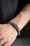 Tiger's Eye Natural and Hematite Natural Stone Men's Steel Bracelet - 5