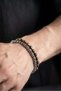 6 mm Tiger's Eye Natural Stone Men's Steel Bracelet with Steel Chain - 4