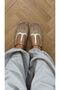 Wendy Dore Genuine Leather Women's Stoned Ballerinas Gold - 5