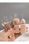 8 in 1 Travel Brush Set |   Small and Portable Package |   The Set Includes Powder Brush, Sponge, Eyeshadow Brush, Eyebrow Brush, and Lip Brush. |   Perfect for On-The-Go Beauty - 2
