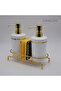 Kitchen Countertop Double Soap Dispenser and Sponge Holder Set - Luxury Detergent Dispenser with Gold and Silver Detailing - 5