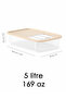 4-Piece Detergent Storage Box - Sliding Lid Bathroom Organizer Powder Tablet Detergent Container 5Lt Beige - 5
