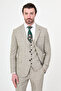 Plaid Slim Fit Mono Collar Classic Men's Suit Beige - 45474.26Y
