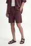 Burgundy Linen Blend Bermuda Men's Shorts