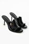 Nola Black Heeled Slippers - 2