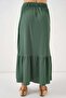Women's Ruffled Hem Emerald Green Skirt - 6