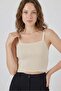 Women's Square Neck Strap Cream Blouse
