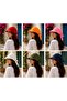 Orange Women's Safari Tie-Back Brimmed Bandana Hat, Summer Sun Hat Beach Sea Visor Hat - 5