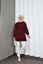 Hakim Collar Pleated Detailed Buttoned Tunic Claret Red Hnt2127 - 5