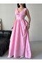 Scalloped Embroidery Strap Lace Long Dress
