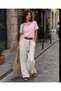 Women's Collar Accessory Detailed Crew Neck Short Sleeve Modal Blouse T-Shirt - 3