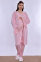 Maternity Pajama Set with Nursing Features and Robe Effortt - Pink - 2