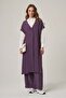 Women's Comfortable Fit Vest 2-Piece Set Plum 31442