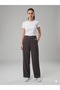 Mascara High Waist Elastic Waist Wide Leg Draped Trousers 3129
