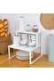 1-Piece Kitchen Shelf Insert Organizer, Stackable Counter Spice Storage Rack Metal Space Saver, White - 4