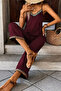New Season Women's Rope Strap V-Neck Ethnic Stripe Patterned Pocket Detailed Janjan Crepe Jumpsuit - 2