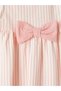Pink Crew Neck Striped Baby Girl Dress - 2