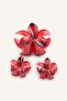 Women's 3-Piece Floral Red Hair Clip I0010Axns - 2