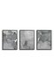 Sterling Vein Set of 3 Abstract Wall Art | Framed Canvas Print with Silver Foil Embossed | Luxury Modern Decor for Living Room, Bedroom, Office & Gift - 2