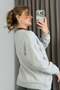 Women's buttoned wide cut knit cardigan gray - 3