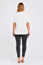 Women's Plus Size Bone, Crew Neck, Organic Cotton, Printed Blouse 65N39555 - 7