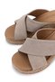 Women's Genuine Leather Beige Suede Heeled Slippers - 4