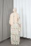 Women's modal fabric floral print hijab half placket buttoned summer dress - green hnt2130 - 8