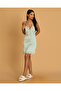 Women Green Satin Camisole Mini Dress - 2