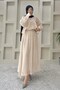 Piping Detailed Skirt Suit Stone